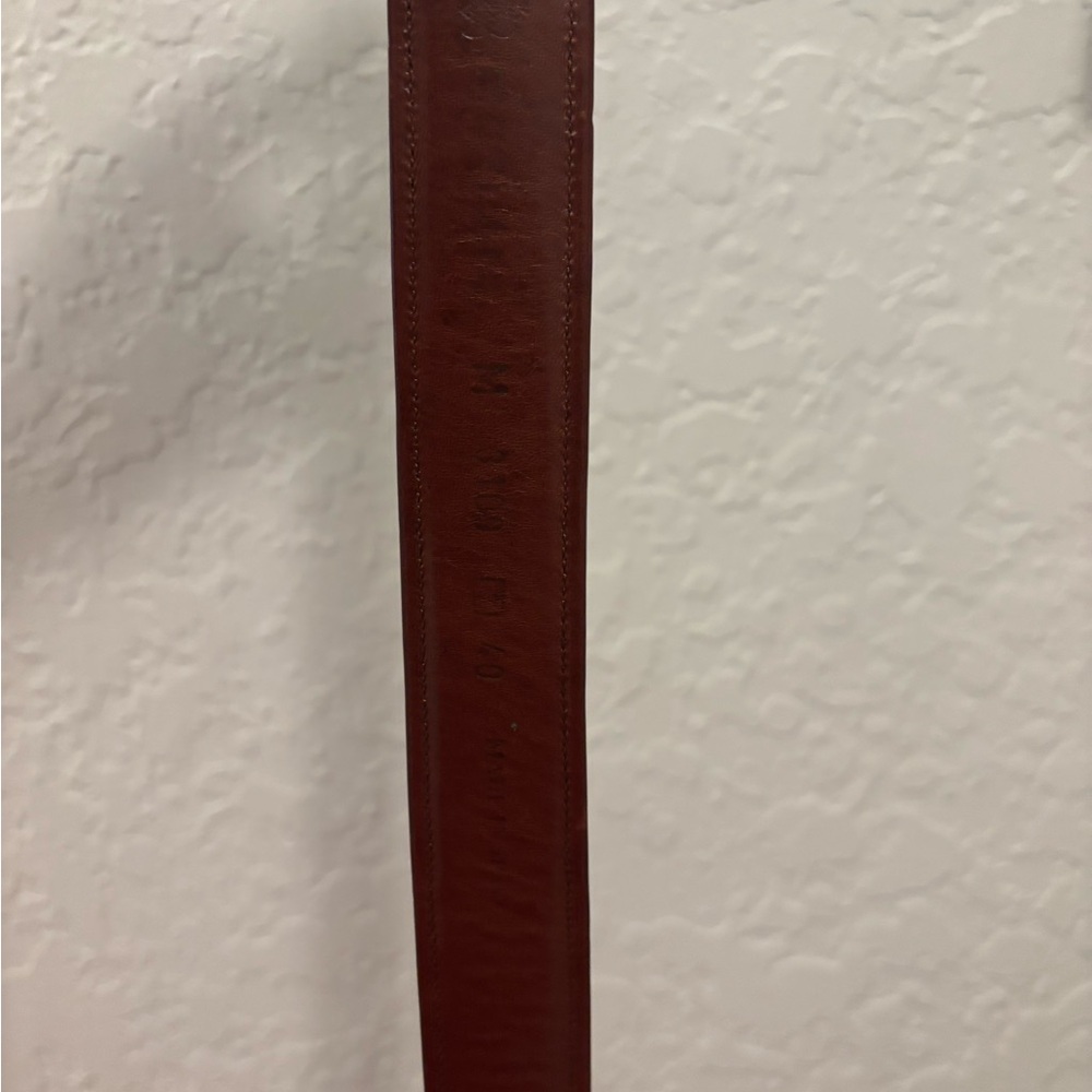 Mezlan Leather Belt Mens Size 40 Brown Striped Dress Classic Buckle Spain 1.25In - Picture 3 of 4